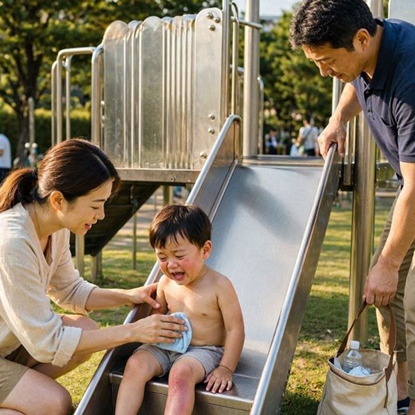 公園設施成鐵板燒！員林幼童燙傷起水泡，醫籲家長養成養成「摸、看、避」3習慣