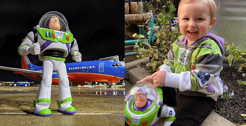2歲男童心愛玩具遺失飛機上，暖爸地勤寄回：「巴斯光年出任務回來了！」