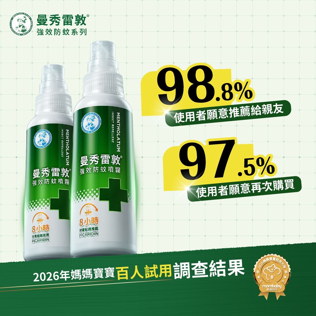 2026熱門防蚊液推薦｜100位媽媽實測大推「曼秀雷敦強效防蚊噴霧」：長效8小時、防小黑蚊有感，孩子放電更安心！