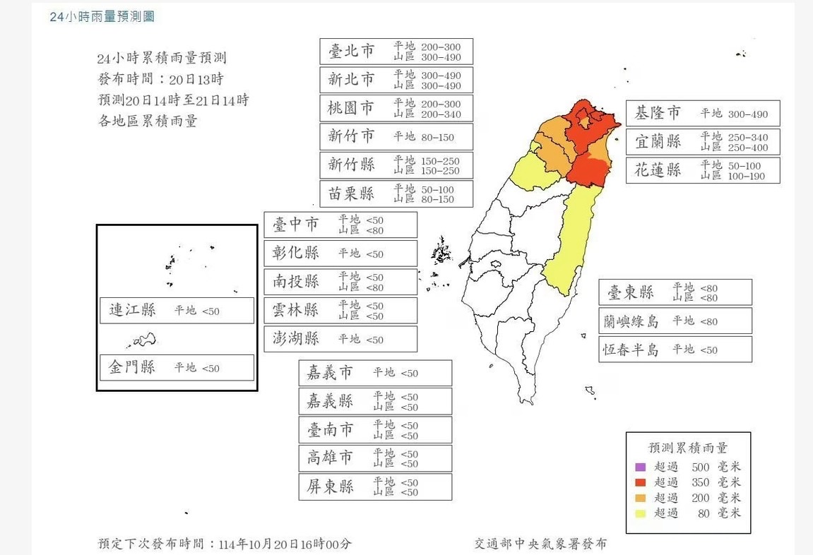 雨勢驚人！北台豪大雨連炸，6縣市雨量達停班課門檻，北北基桃都入列！