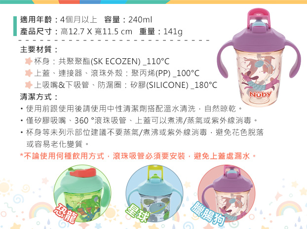 Nuby雙飲學習杯｜市售唯一 專為寶寶設計-2