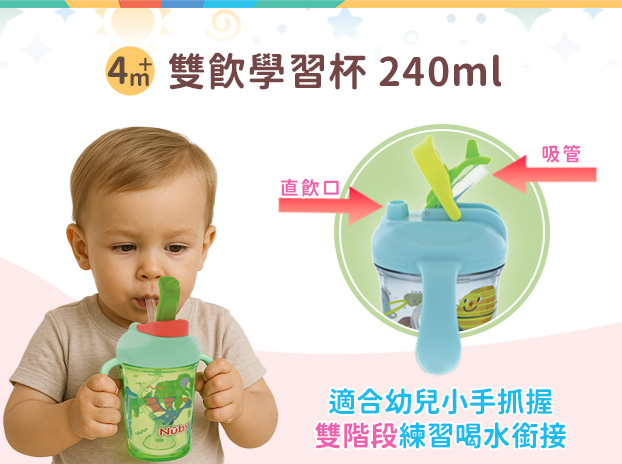 Nuby雙飲學習杯｜市售唯一 專為寶寶設計-1