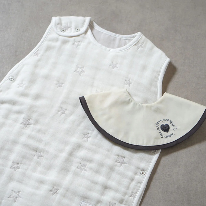 10mois│銀河星彩二層紗防踢背心圍兜禮盒組│親子選品│寶寶安睡好物