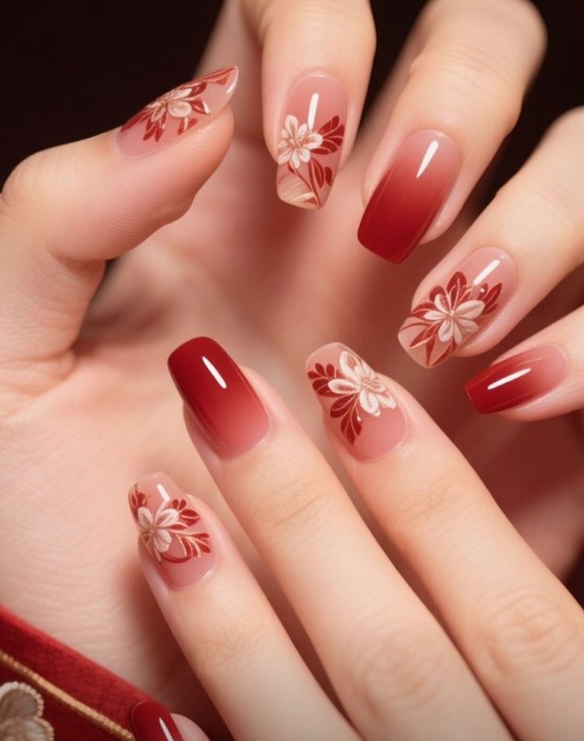 紅色美甲|新年美甲