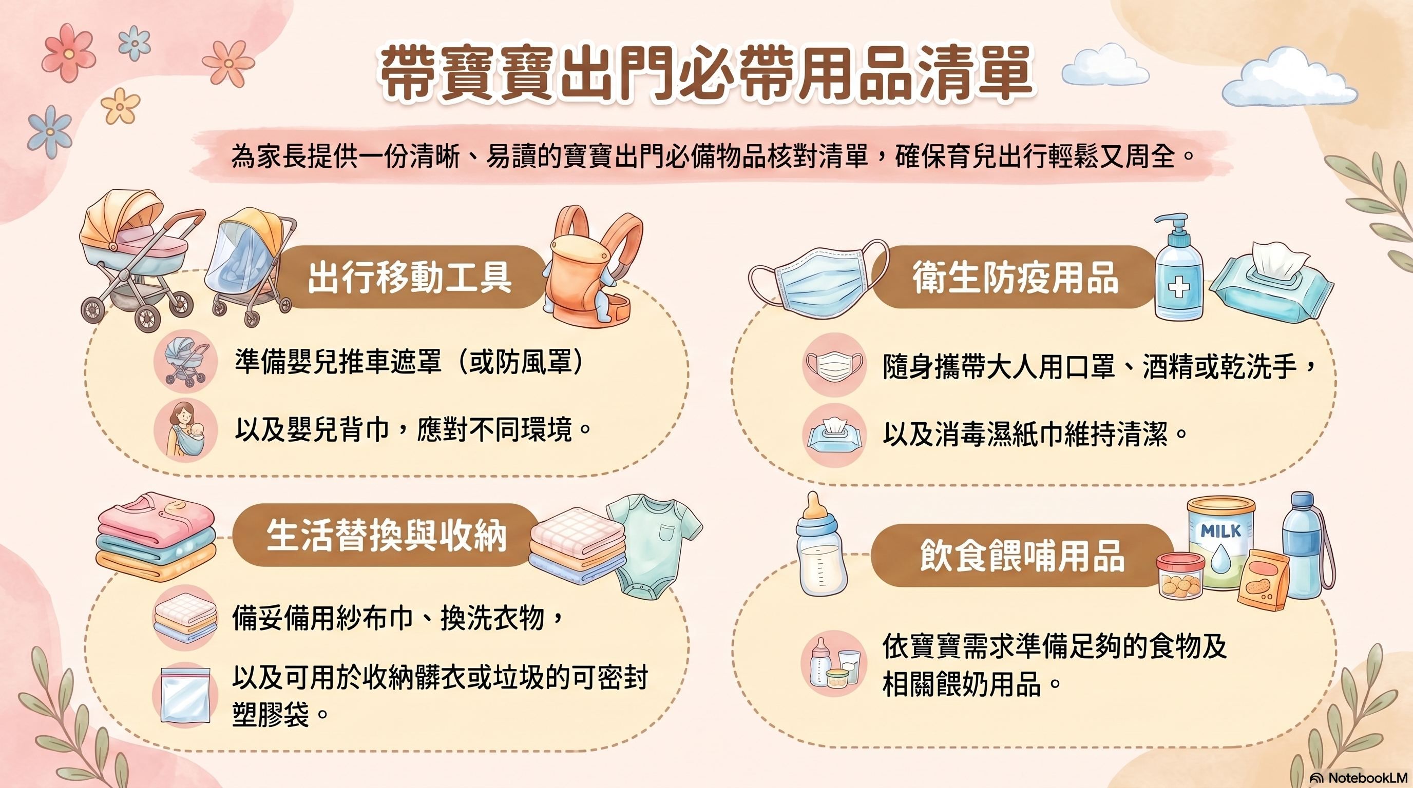 帶寶寶出門必備用品清單