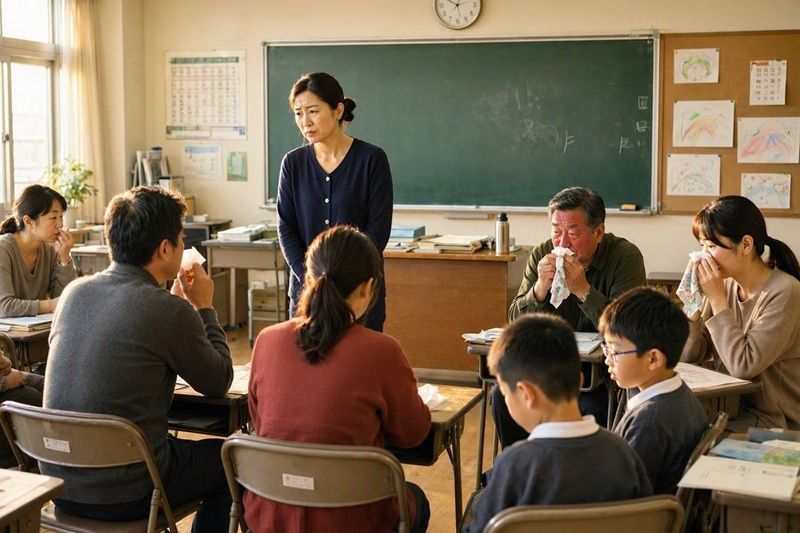 日前學校抽籤,抽中與該同學同班的家長,當場崩潰。