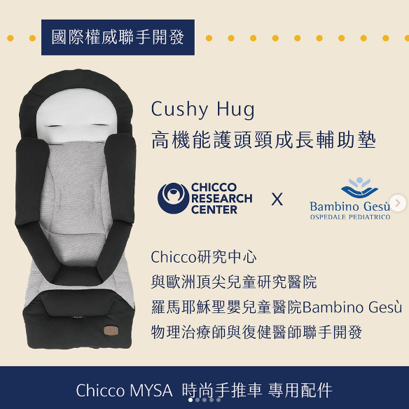 Chicco MYSA時尚手推車配件 Cushy Hug 高機能護頭頸成長輔助墊