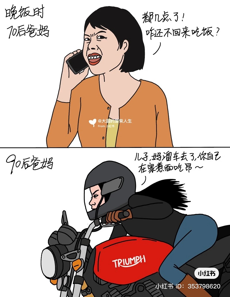 媽媽|母親|以前媽媽|現代媽媽|現代女性|女性|傳統婦女|漫畫