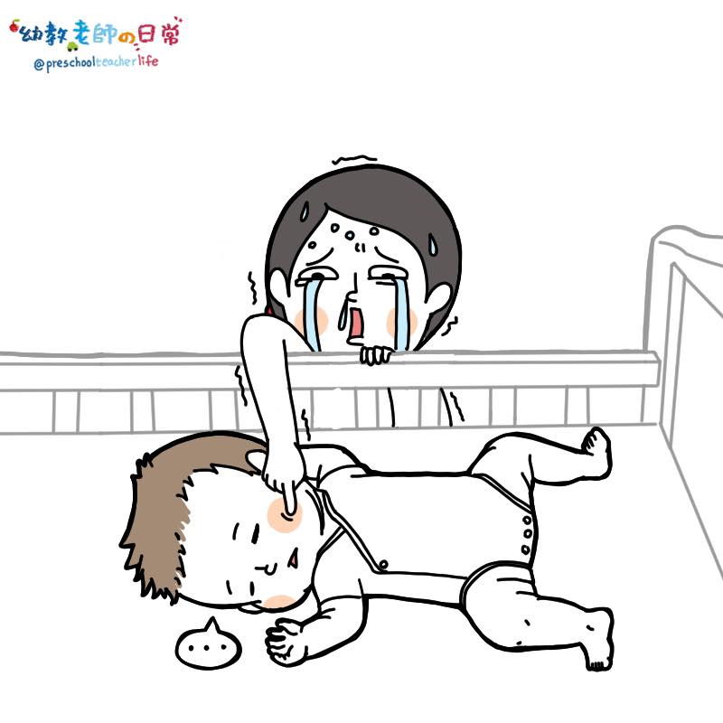 小baby|寶寶|嬰兒|嫩嬰|媽媽|母親|新手媽媽|緊張|探鼻息|呼吸|插畫家